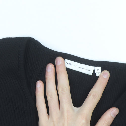InWear Women's Black V-Neck Slim Fit Long Sleeve Jumper M