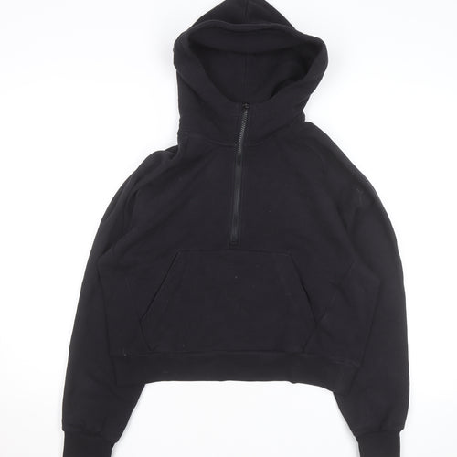 Athleta Womens Black 1/2 Zip Hooded Pullover Sweatshirt Size S