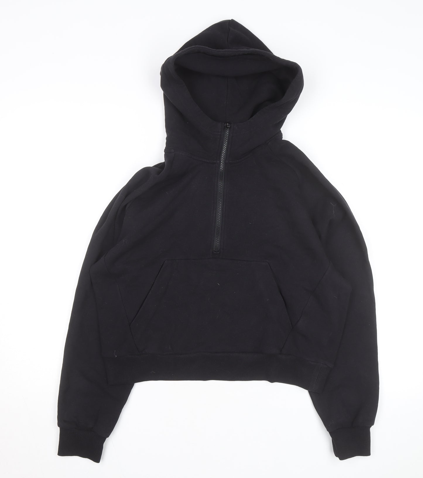Athleta Womens Black 1/2 Zip Hooded Pullover Sweatshirt Size S