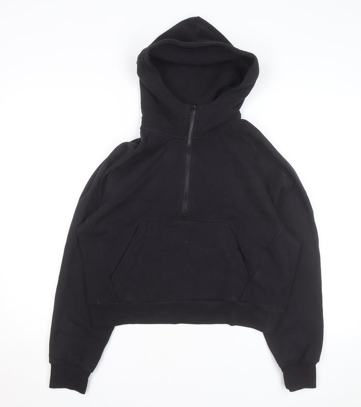 Athleta Womens Black 1/2 Zip Hooded Pullover Sweatshirt Size S