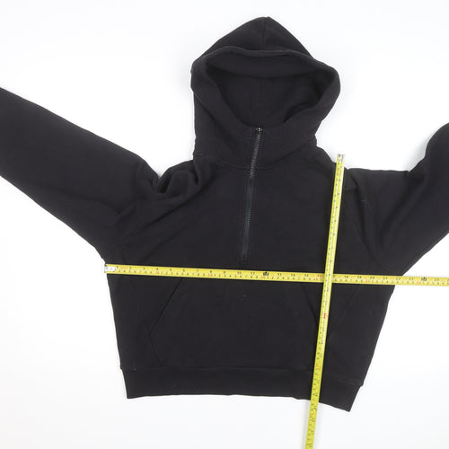 Athleta Womens Black 1/2 Zip Hooded Pullover Sweatshirt Size S