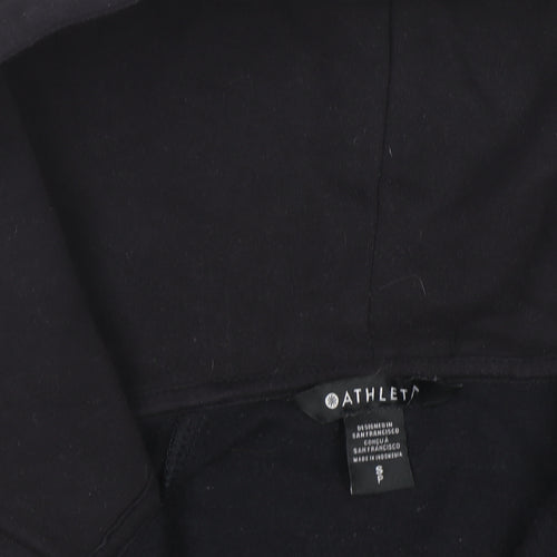 Athleta Womens Black 1/2 Zip Hooded Pullover Sweatshirt Size S