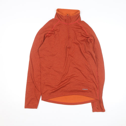 Patagonia Men's Orange 1/2 Zip Capilene Fleece Pullover L