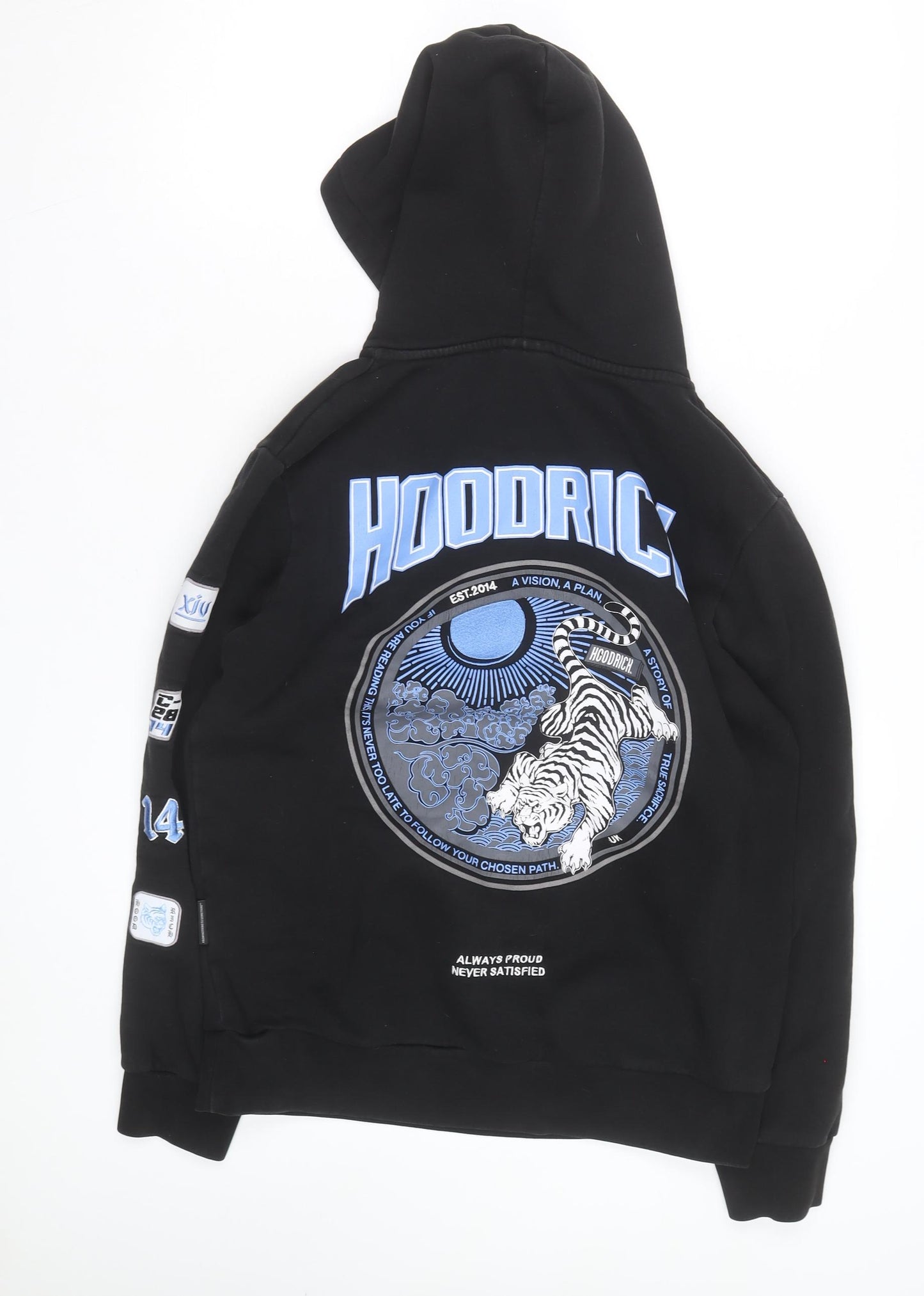 Hoodrich Men’s Black Pullover Hoodie S Graphic Tiger Streetwear