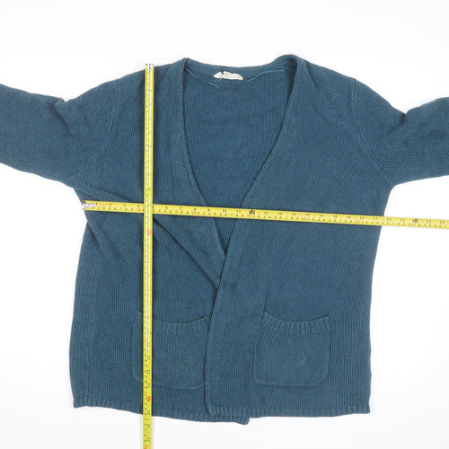 Seasalt Cornwall Women Blue Cotton Knit Cardigan Size 14