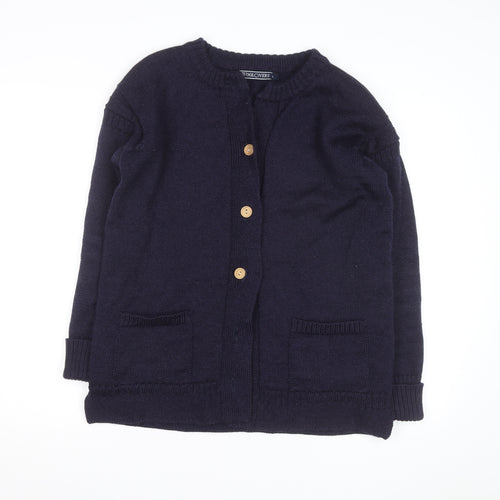 Woolovers Men's Blue Wool Long Sleeve Cardigan Size L