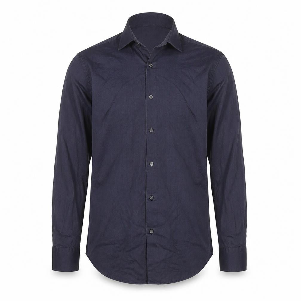 Hugo Boss Men's Blue Slim Fit Long Sleeve Button-Up Shirt 15.5