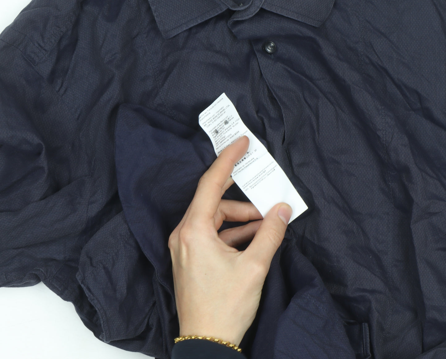 Hugo Boss Men's Blue Slim Fit Long Sleeve Button-Up Shirt 15.5