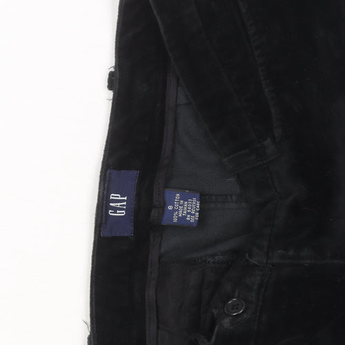 GAP Women’s Black Cotton Velvet Straight Leg Trousers Size 8