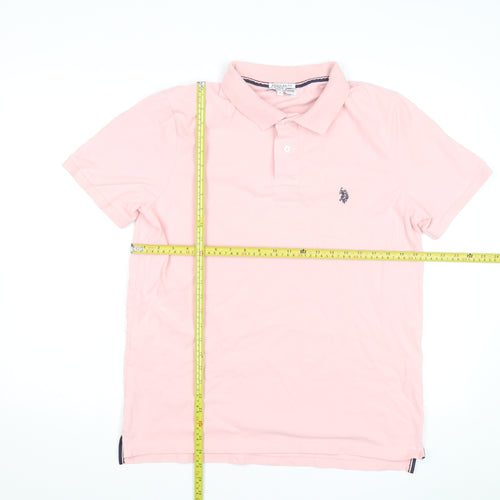 U.S. Polo Assn. Men’s Pink Regular Fit Cotton Polo Shirt L