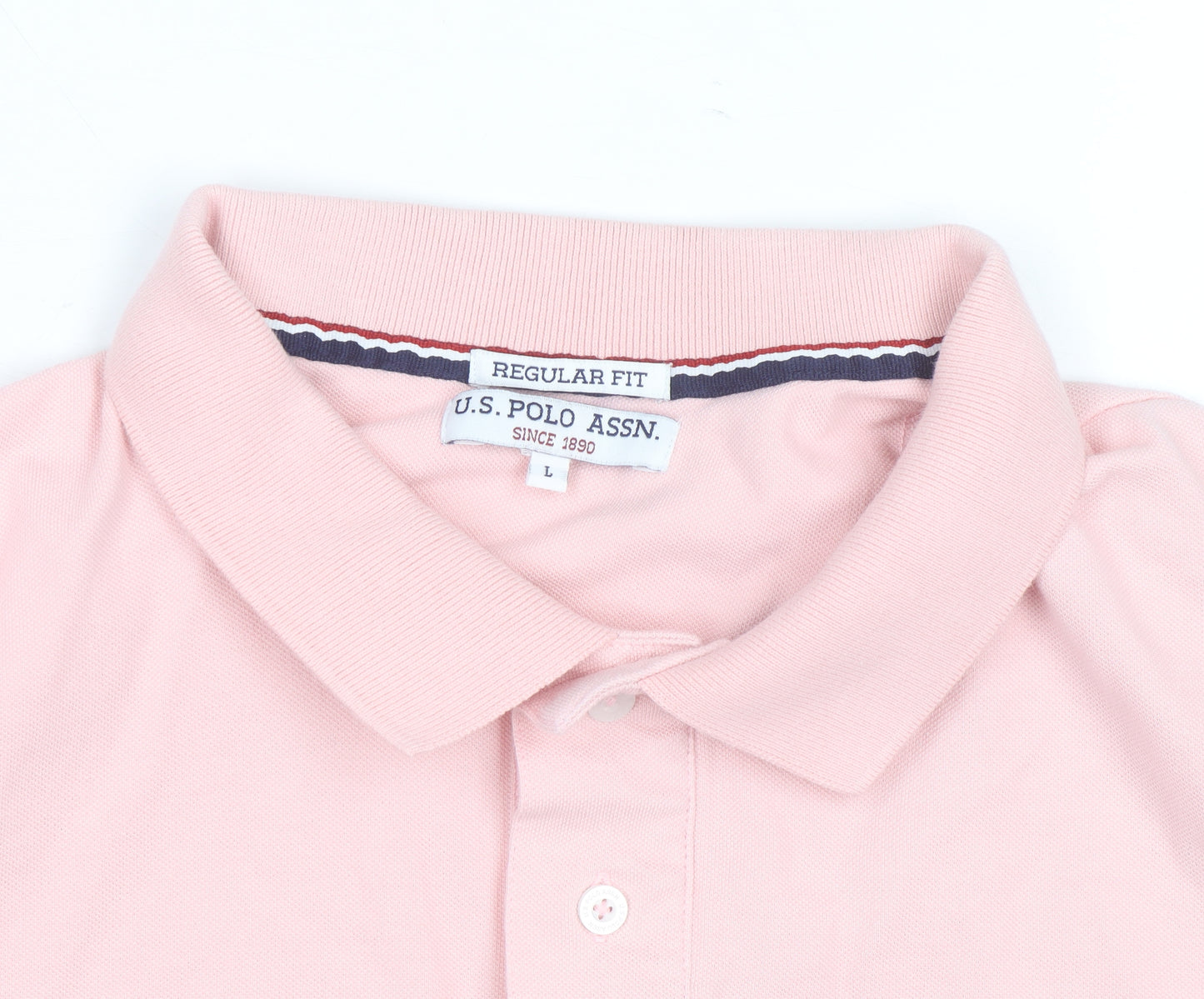U.S. Polo Assn. Men’s Pink Regular Fit Cotton Polo Shirt L