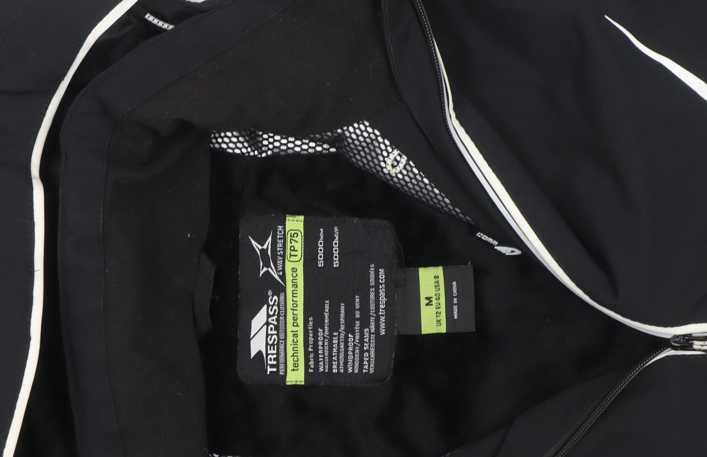 Trespass Men's Black Softshell Waterproof Hooded Jacket Size M
