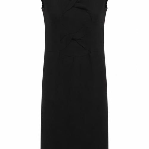 Zara Women Black Sleeveless Bodycon Knit Knee Length Dress S
