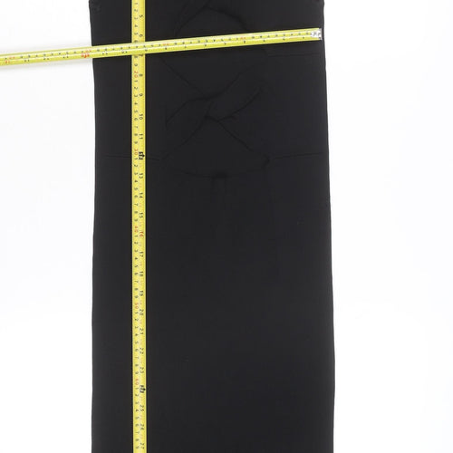 Zara Women Black Sleeveless Bodycon Knit Knee Length Dress S