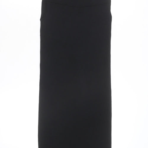 Zara Women Black Sleeveless Bodycon Knit Knee Length Dress S