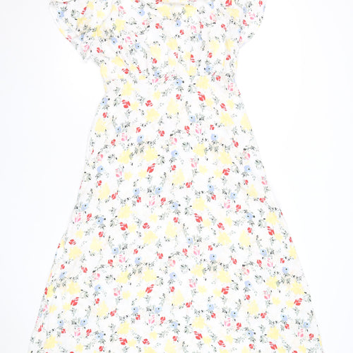 Marks and Spencer Women's Multicoloured Floral Midi Dress Size 12