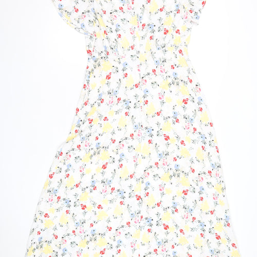 Marks and Spencer Women's Multicoloured Floral Midi Dress Size 12