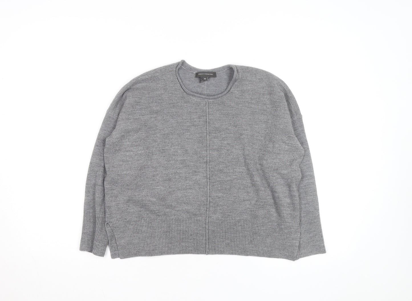 French Connection Men's Grey Wool Blend Crew Neck Jumper XS