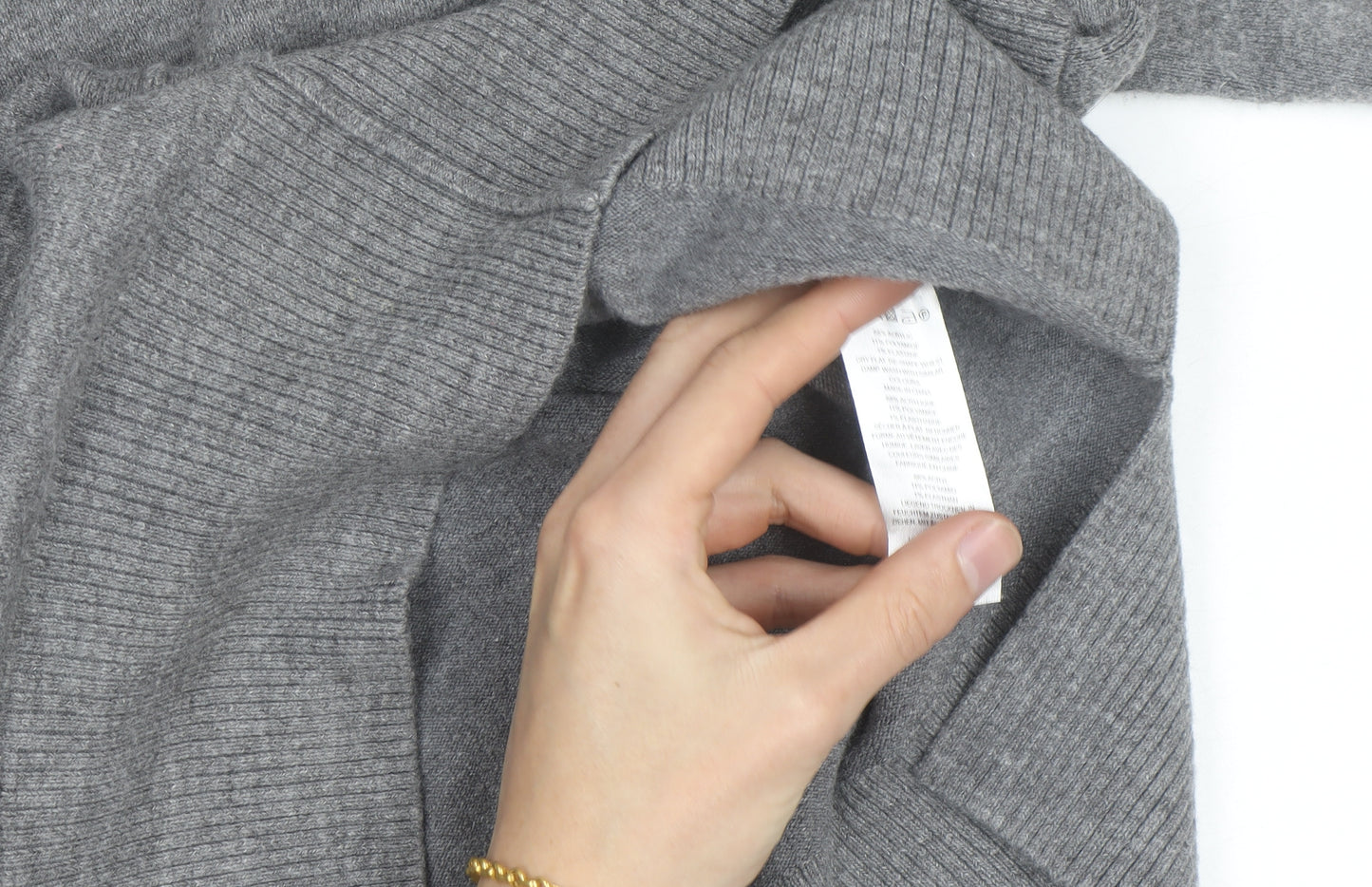 French Connection Men's Grey Wool Blend Crew Neck Jumper XS