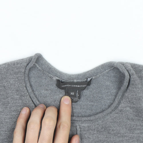 French Connection Men's Grey Wool Blend Crew Neck Jumper XS