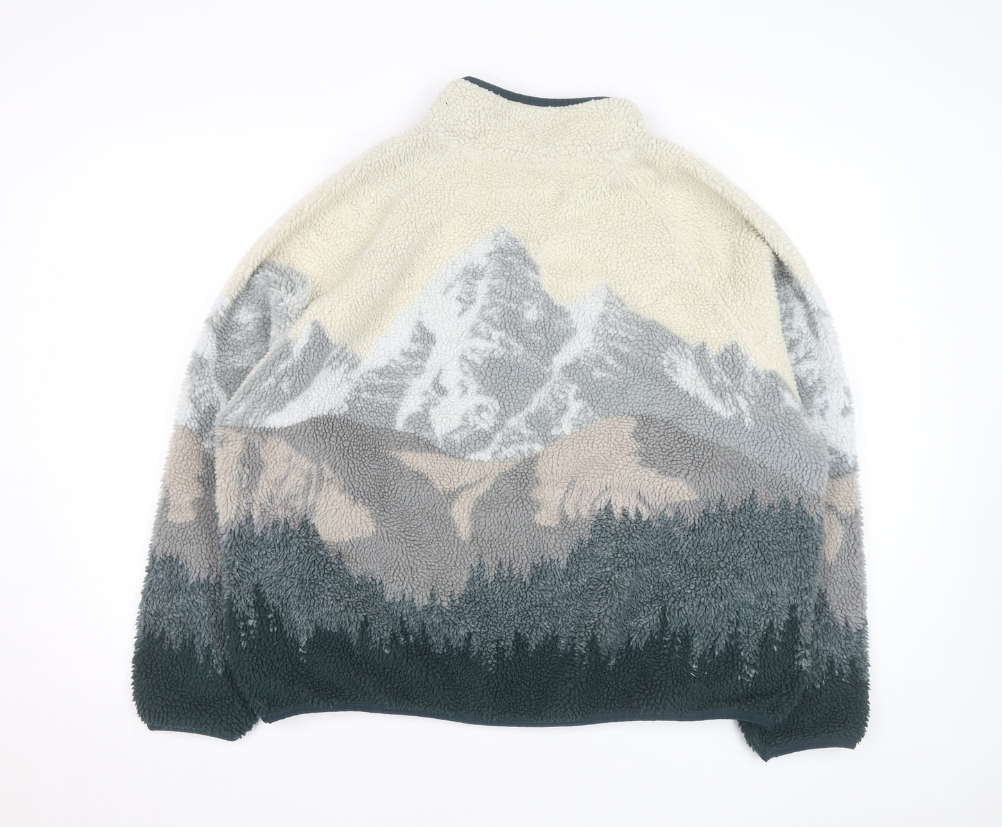 Cotton On Mens Multicoloured Fleece 1/2 Zip Jumper L Relaxed Fit