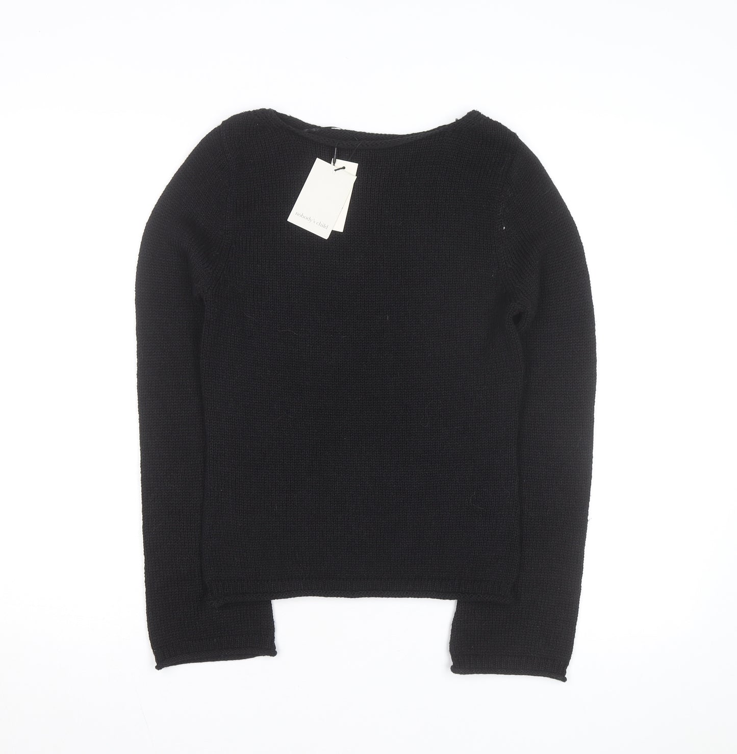 Nobody's Child Women's Black Size 8 Crew Neck Long Sleeve Jumper