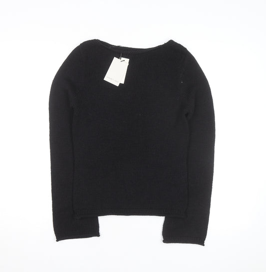 Nobody's Child Women's Black Size 8 Crew Neck Long Sleeve Jumper