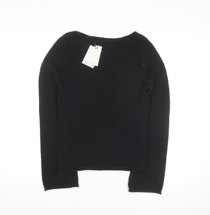 Nobody's Child Women's Black Size 8 Crew Neck Long Sleeve Jumper