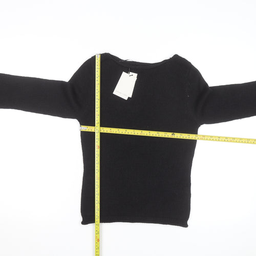 Nobody's Child Women's Black Size 8 Crew Neck Long Sleeve Jumper