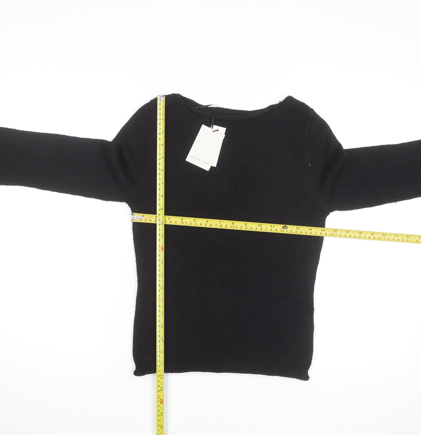 Nobody's Child Women's Black Size 8 Crew Neck Long Sleeve Jumper