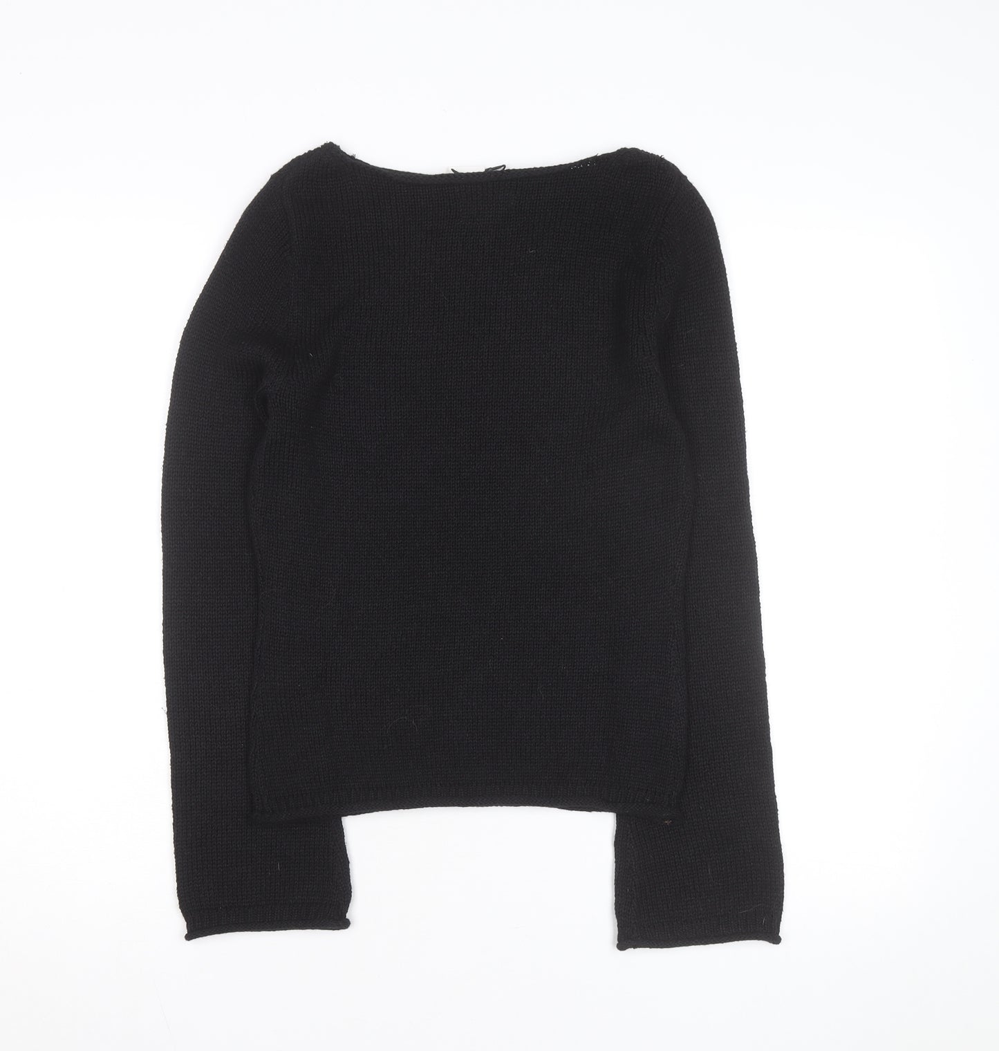Nobody's Child Women's Black Size 8 Crew Neck Long Sleeve Jumper