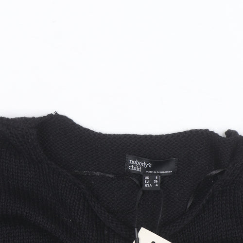 Nobody's Child Women's Black Size 8 Crew Neck Long Sleeve Jumper