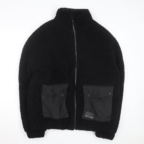 Saint + Sinner Men's Black Fleece Full Zip Jacket Size L