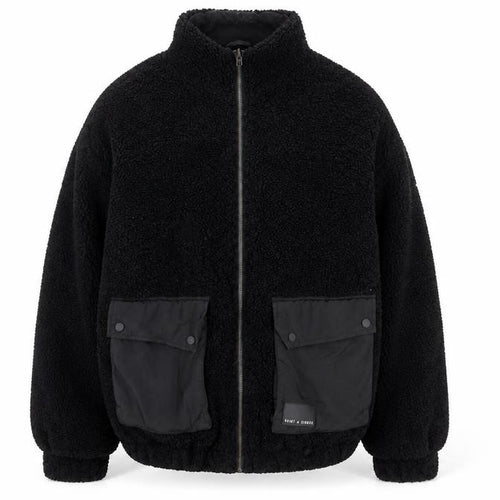 Saint + Sinner Men's Black Fleece Full Zip Jacket Size L