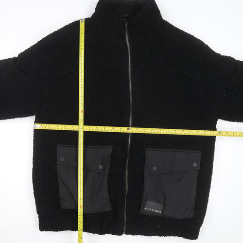 Saint + Sinner Men's Black Fleece Full Zip Jacket Size L