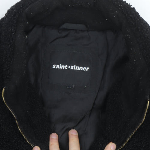 Saint + Sinner Men's Black Fleece Full Zip Jacket Size L