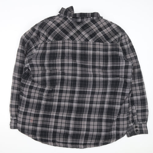 Dickies Men's Grey Check Quilted Flannel Jacket L Regular Fit