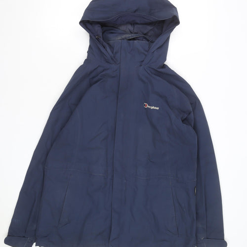 Berghaus Men's Blue Waterproof Hooded Rain Jacket L Regular