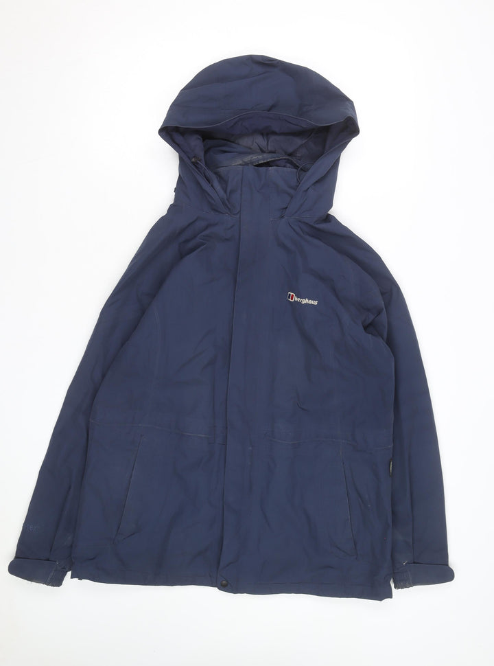 Berghaus Men's Blue Waterproof Hooded Rain Jacket L Regular