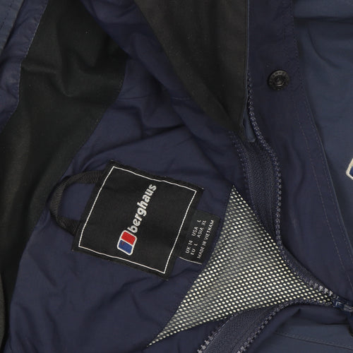 Berghaus Men's Blue Waterproof Hooded Rain Jacket L Regular