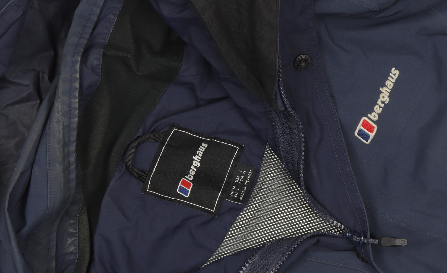 Berghaus Men's Blue Waterproof Hooded Rain Jacket L Regular