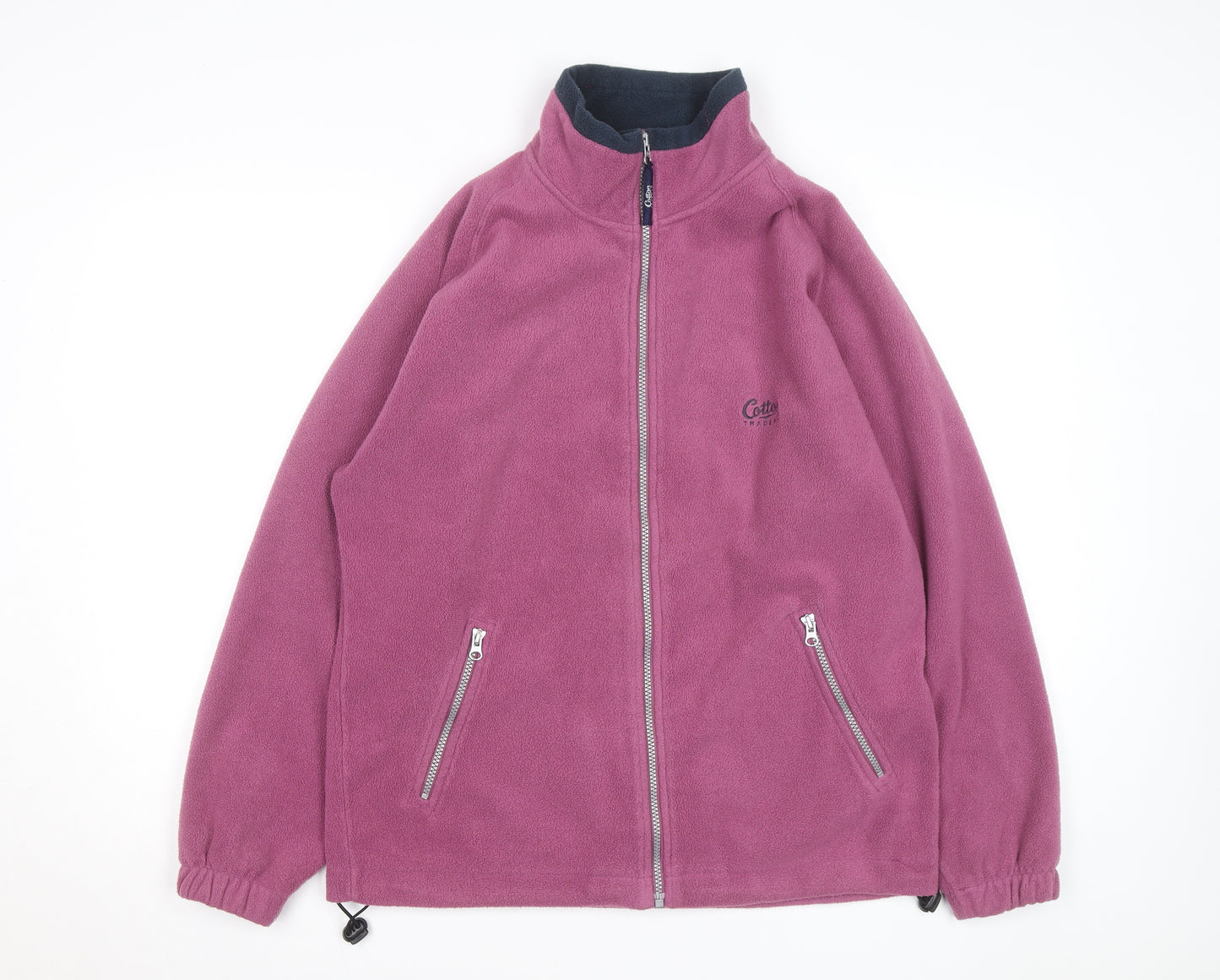 Cotton Traders Men Purple Fleece Full Zip Jacket M Polyester Outdoor