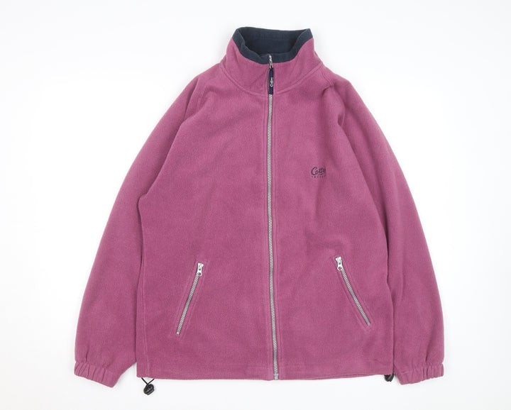 Cotton Traders Men Purple Fleece Full Zip Jacket M Polyester Outdoor