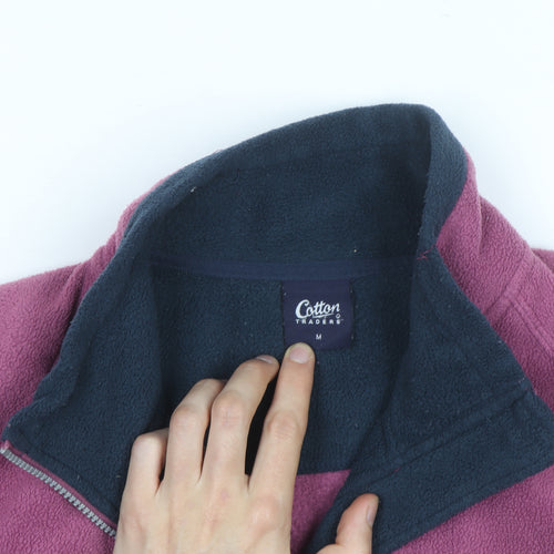 Cotton Traders Men Purple Fleece Full Zip Jacket M Polyester Outdoor