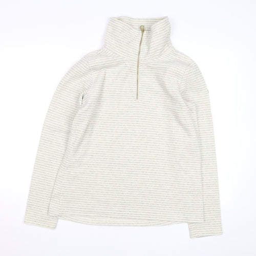 Regatta Womens Ivory Striped Fleece 1/2 Zip Sweatshirt Size 14