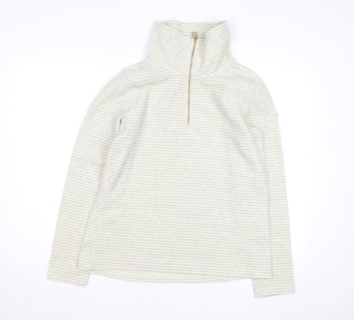 Regatta Womens Ivory Striped Fleece 1/2 Zip Sweatshirt Size 14