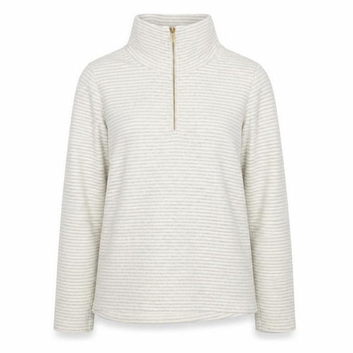 Regatta Womens Ivory Striped Fleece 1/2 Zip Sweatshirt Size 14