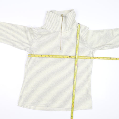 Regatta Womens Ivory Striped Fleece 1/2 Zip Sweatshirt Size 14