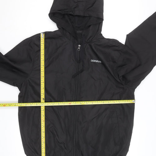 Donnay Men’s Black Hooded Windbreaker Jacket Size S