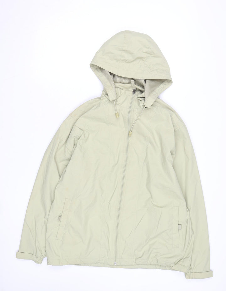 Bluestar Exchange Men's Beige Hooded Windbreaker Jacket Size M